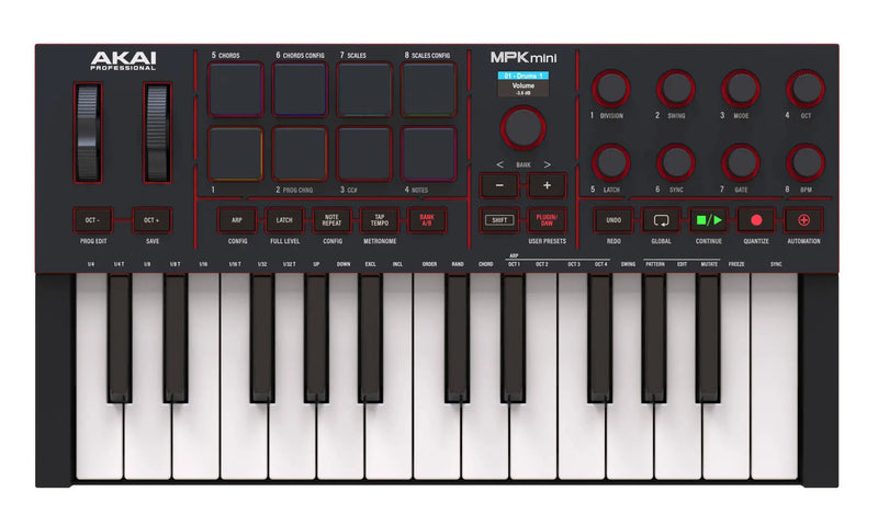 Akai MPK MINI IV Compact Keyboard And Pad Controller (Black) - 25 Keys