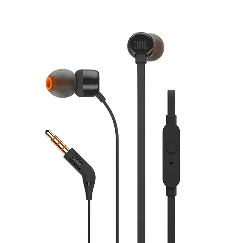 JBL T210 Black In-Ear Headphones - Red One Music