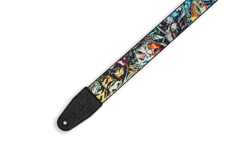 Levy’s MP2TAT-003 Tattoo Series Poly Guitar Strap - 2″ (New School)