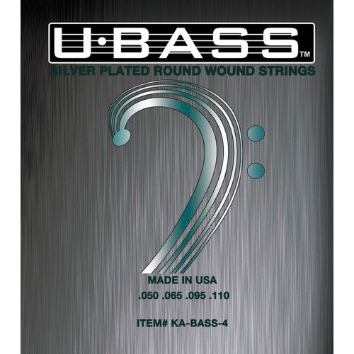 Kala KA-BASS-4 Silver-Plated Roundwound U-Bass Strings (4-String, 50-110)