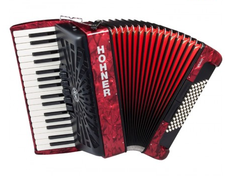 Accordéon piano Hohner BRAVO III 72 - Rouge perle