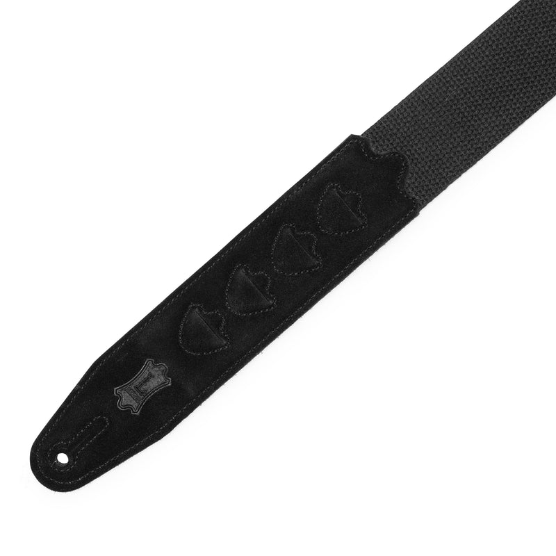 Levy's MC2PH-BLK Black Cotton Pick Holder Guitar Strap