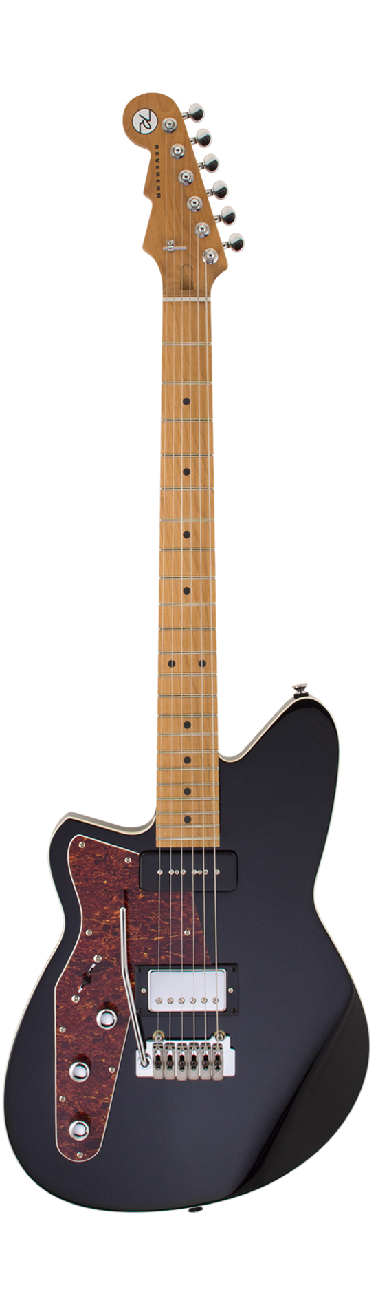 Reverend DOUBLE AGENT W Left-Handed Electric Guitar (Midnight Black)