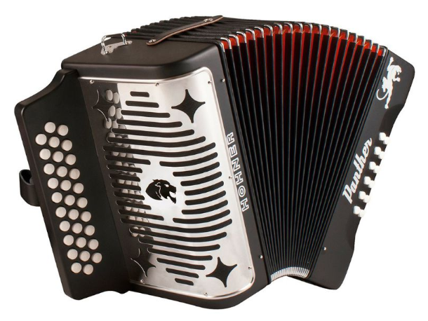 Hohner BLACK PANTHER 3-Row FBE Diatonic Accordion Key Of F / Bb / Eb