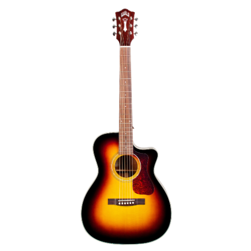 Guild OM-140CE ATB - Guitare acoustique à pan coupé simple Orchestra - Antique Burst Gloss