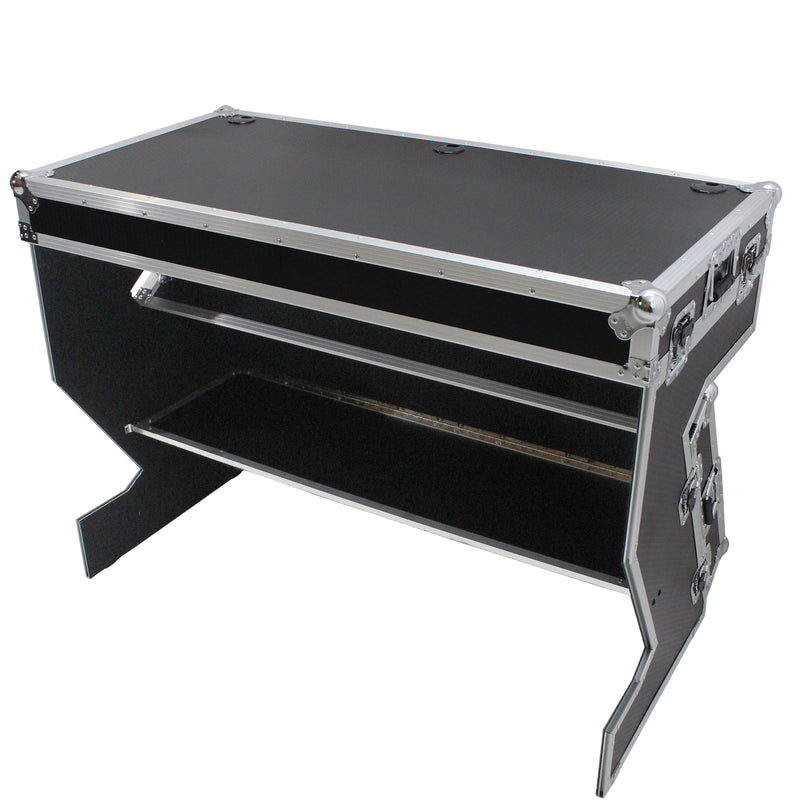 ProX XS-ZTABLE MK2 Station de travail DJ Z-Table | Table de Flight Case Portable avec poignées et roues en W