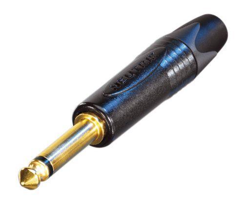 Neutrik NP2X-B 1/4" TS Phone Plug Connector - Black/Gold