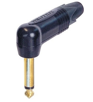 Neutrik NP2RX-B Prise téléphonique à angle droit TS 1/4" - Noir/Or