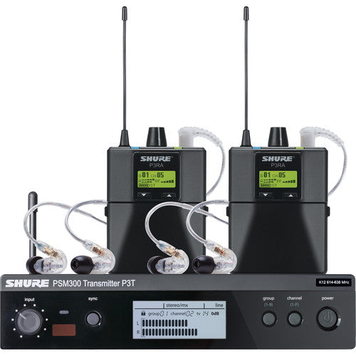 Shure P3TRA215TWP-J13 Twin-Pack Pro Wireless In-Ear Monitor Kit (J13: 488 to 512 MHz)