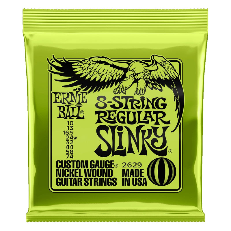 Ernie Ball 2629EB Regular Slinky 8-String Nickel Wound Electric Guitar Strings - 10-74 Gauge