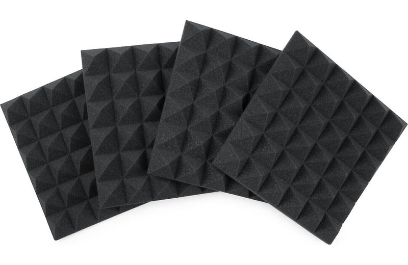 Gator Frameworks GFW-ACPNL1212PCHA-4PK Panneau pyramidal acoustique 12 x 12 po - Charbon, paquet de 4