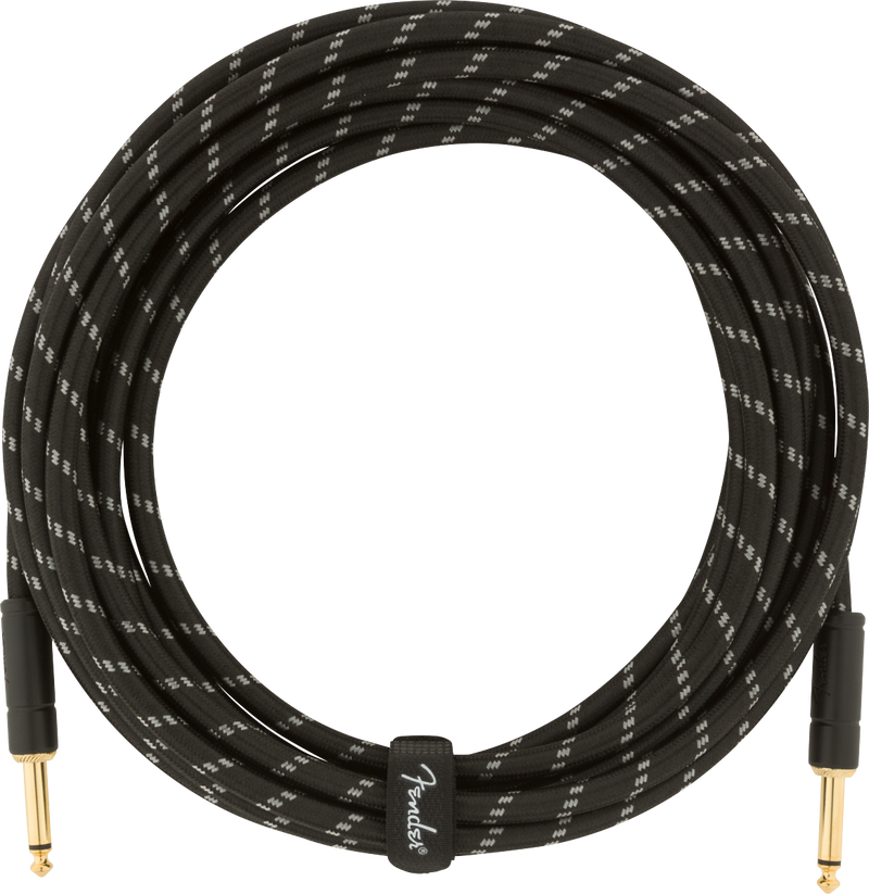 Fender DELUXE Series Instrument Cable (Black Tweed) -  18.6'