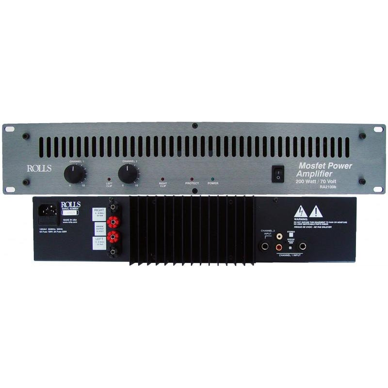 Rolls RA2100B Stereo 70V Power Amplifier