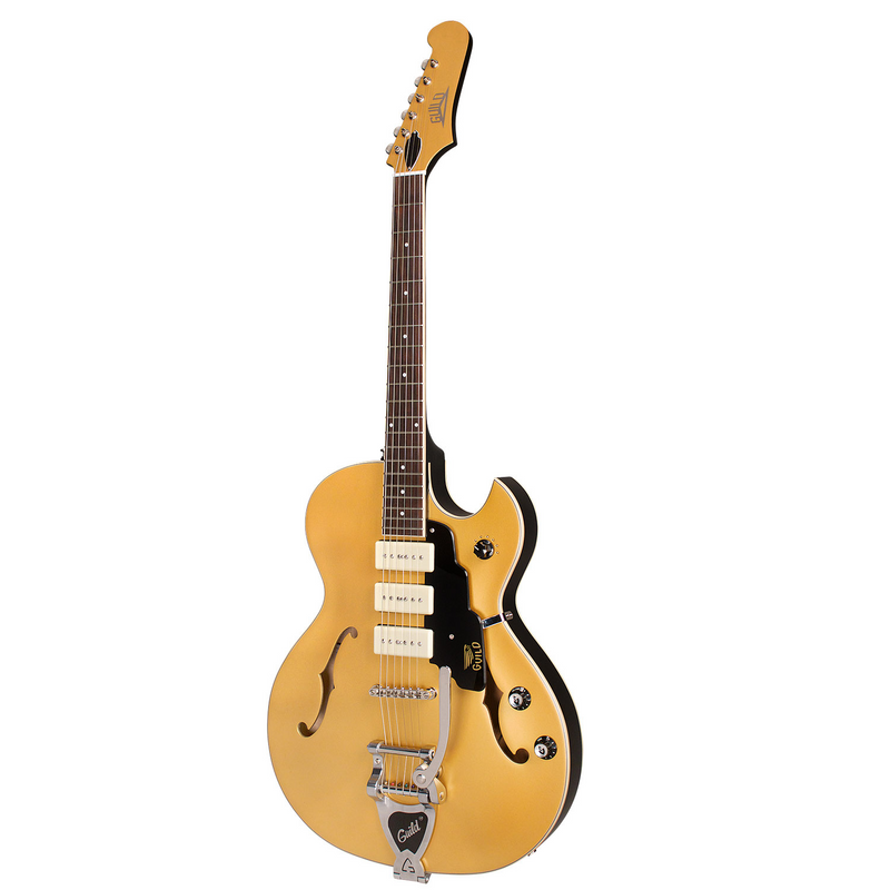 Guitare électrique Guild NEWARK Starfire 1 Jet 90 avec 3 micros P90 - Or satiné