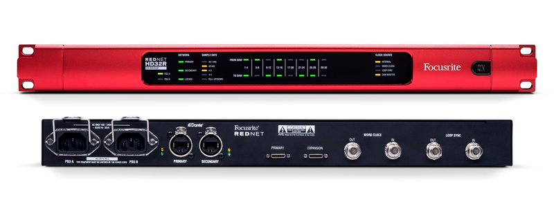 Focusrite Pro REDNET HD32R 32 canaux Dante Networks Pro Tools | Pont HD