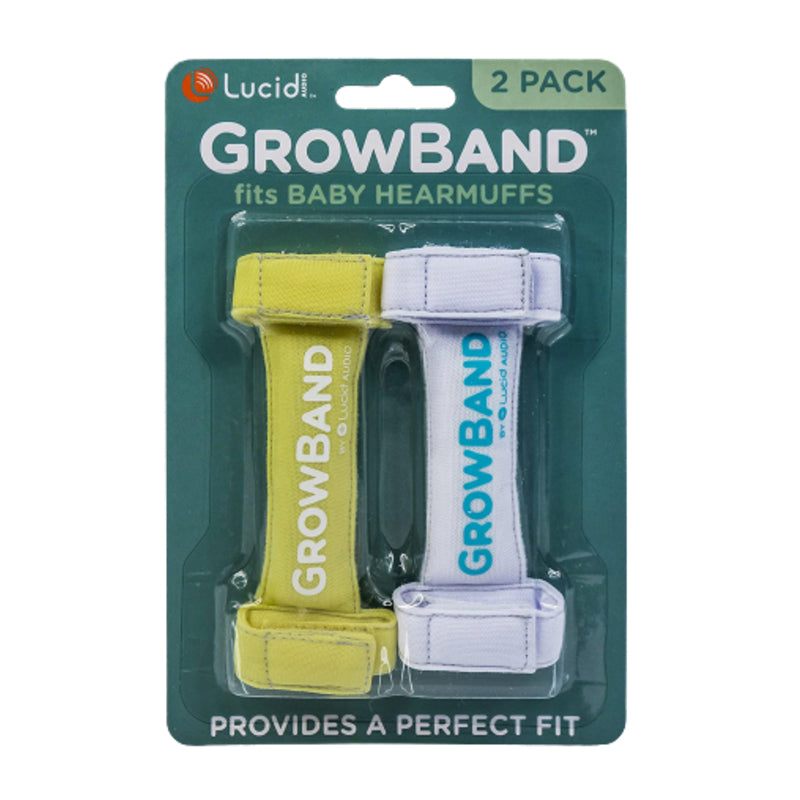 Lucid Audio LA-GROWBND-2PK-BAW HearMuffs GrowBand - Paquet de 2 (banane/blanc)