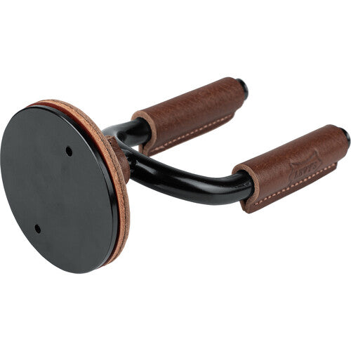 Levy's Black Forged Guitar Hanger with Brown Leather