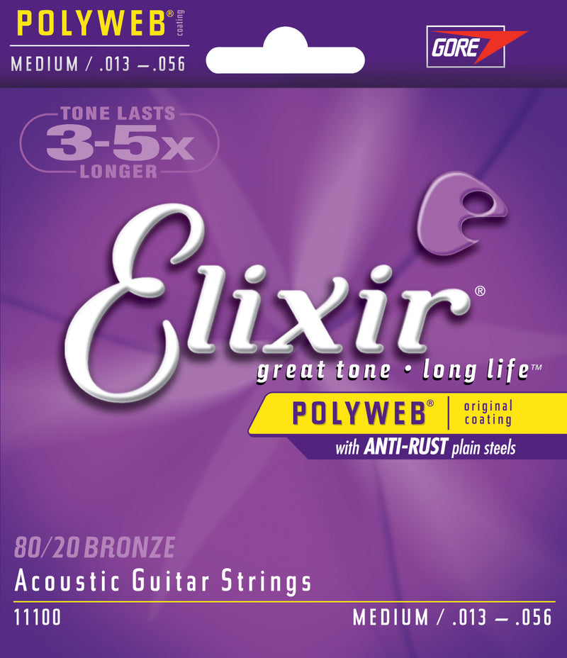 Elixir 8020 Acou Gtr-6 Str-Pw-Med 11100 Scale 013-056 - Red One Music