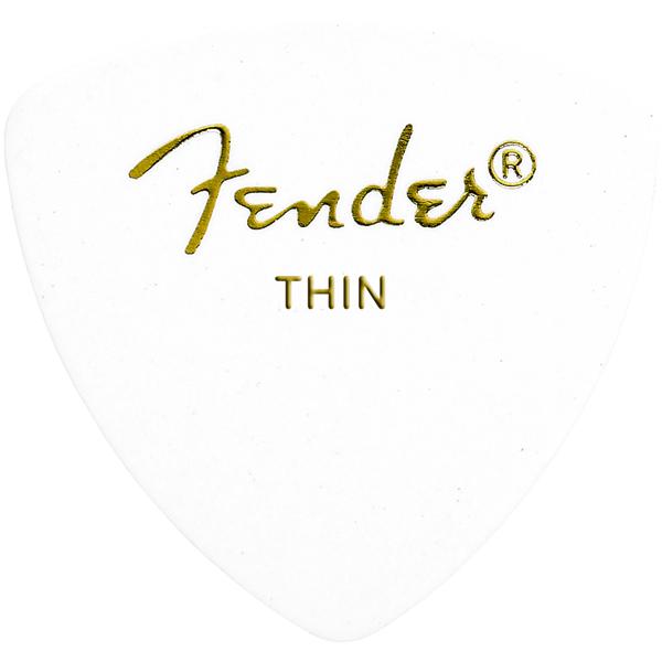 Fender Guitar Pick 346 Shape Classic Celluloid 1/2 Gross - White - Thin, 72-Count