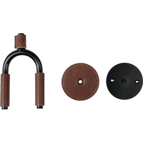 Levy's Black Forged Guitar Hanger with Brown Leather