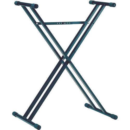 K&M 18963 Double-Brace X-Style Keyboard Stand Black - Red One Music
