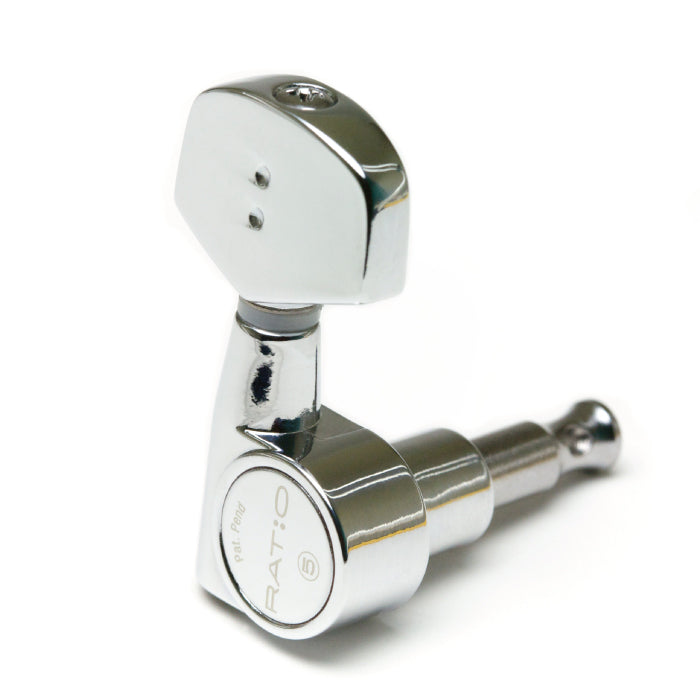 Graph Tech PRN-2411-C0 Ratio Tuned Machine Heads - Acoustic 3+3 Contemporary Chrome 2 Pin