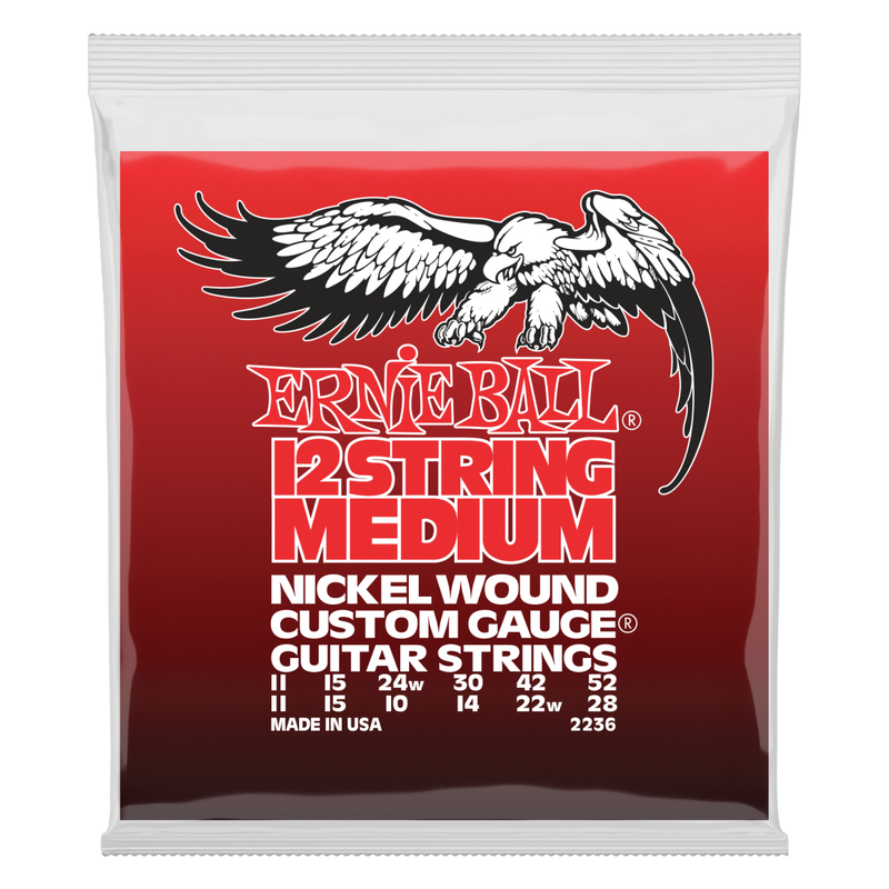 Ernie Ball 2236EB Medium 12-String Nickel Wound Electric Guitar Strings 11-52