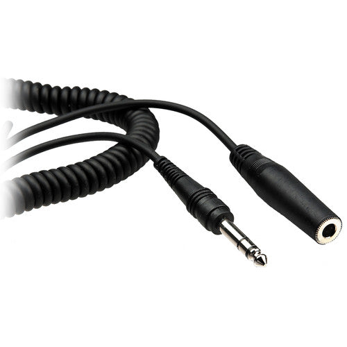 Hosa HPE-325C Stereo 1/4" Female Phone to 1/4" Male Phone TRS Headphone Extension Cable - 25' (Coiled) - Red One Music