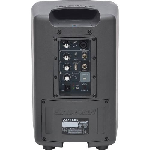 Samson XP106 Expedition Portable Pa System With Wired Handheld Mic Amp Bluetooth - Red One Music