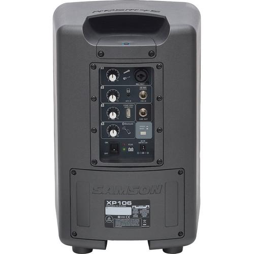 Samson XP106W Expedition Portable Pa System With Wireless Handheld Mic System Amp Bluetooth - Red One Music