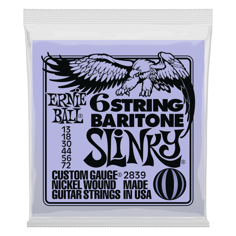 Ernie Ball 2839EB Baritone Small Ball Slinky 6 String Bass Strings - .013-.072