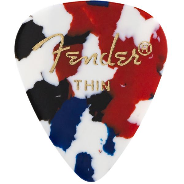 Fender Guitar Pick 351 Shape Classic Celluloid 1 Gross - Confettis - Mince, 144 pièces