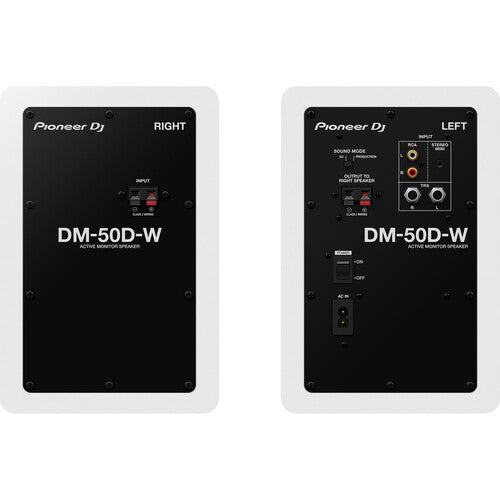 Pioneer DJ DM-50D Active 5" Desktop Monitor/DJ Speakers - White