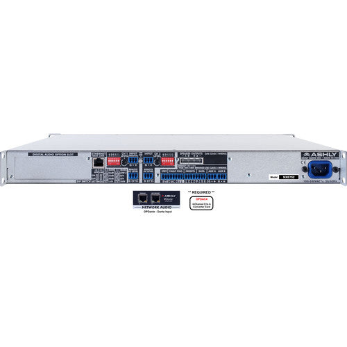 Ashly NXE752BD nXe Series 2-Channel Networkable Multi-Mode Power Amplifier with OPDAC4 & OPDante Cards (2 x 75W)