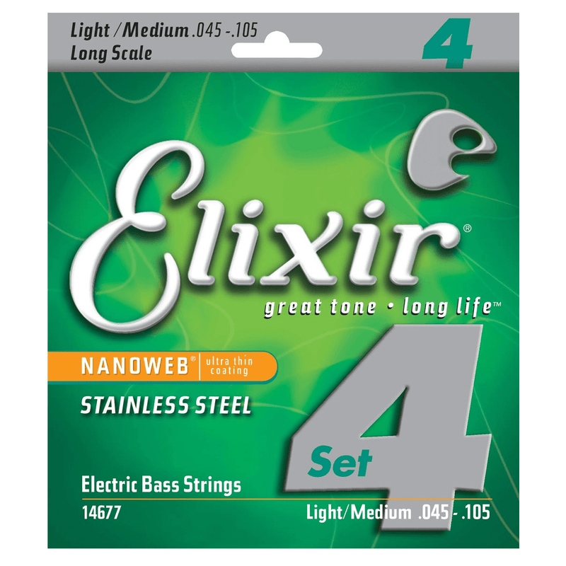 Elixir 14677 4-String Lightmedium Long Scale 045 065 085 105 - Red One Music