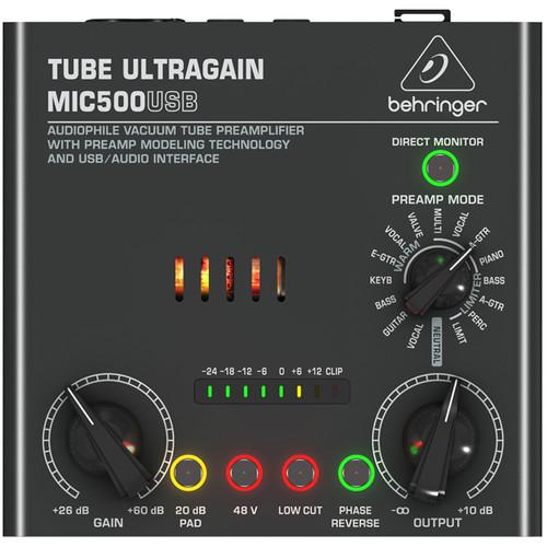 Behringer Mic500Usb Vacuum Tube Preamplifier - Red One Music