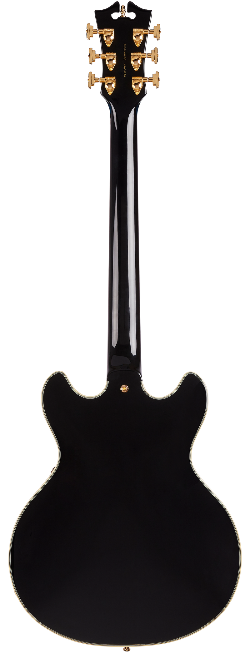 D'Angelico DAEMINIDCSBKGS Mini guitare électrique semi-creuse (noir)
