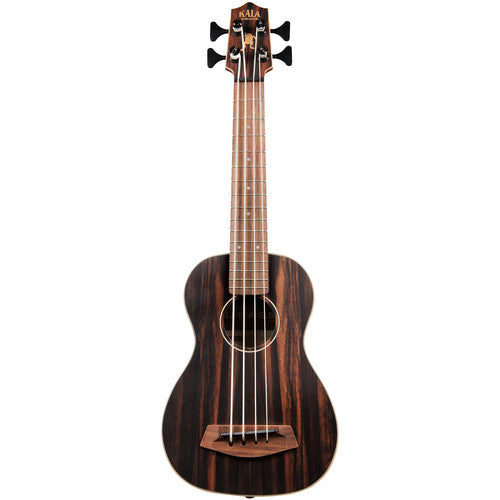 Kala UBASS-EBY-FSRW U-Basse acoustique/électrique avec plaies rondes - Ébène rayé