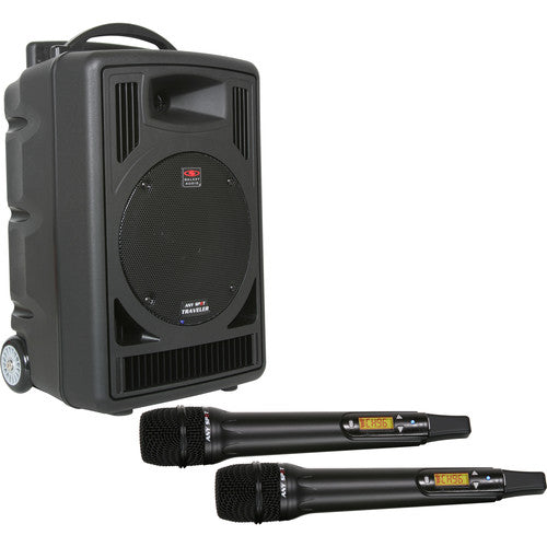 Galaxy Audio TV8 Traveler Series 120W PA System avec lecteur CD / Dual UHF Récepteur / deux microphones sans fil sans fil