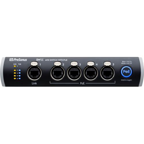 PreSonus SW5E 5-Port Avb Switch With PoE - Red One Music