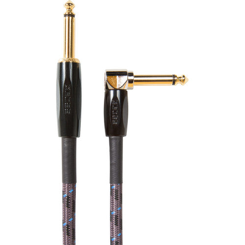 Boss BIC-15A Straight to Right-Angle 1/4" Connectors Instrument Cable - 15Ft