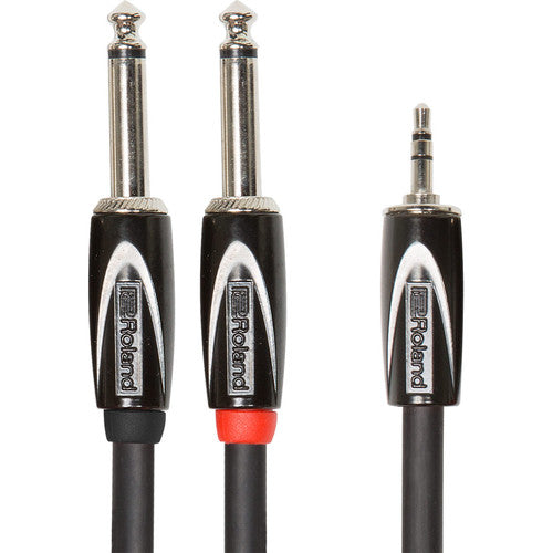 Roland RCC-10-3528  Black Series 1/8" TRS to Dual 1/4" TS Cable - 10'