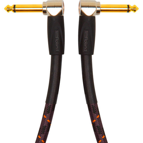 Roland RIC-G3AA Gold Series 1/4" Right-Angle to 1/4" Right-Angle Instrument Cable - 3'
