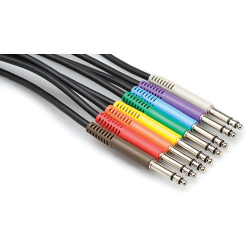 Hosa TTS-845 Patchbay TT Male to TT Male Bantam Cable - 1.5' (set of 8)