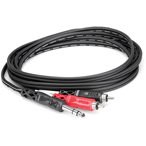 Hosa TRS-203 Stereo 1/4" Male to 2 RCA Male Y-Cable (10')