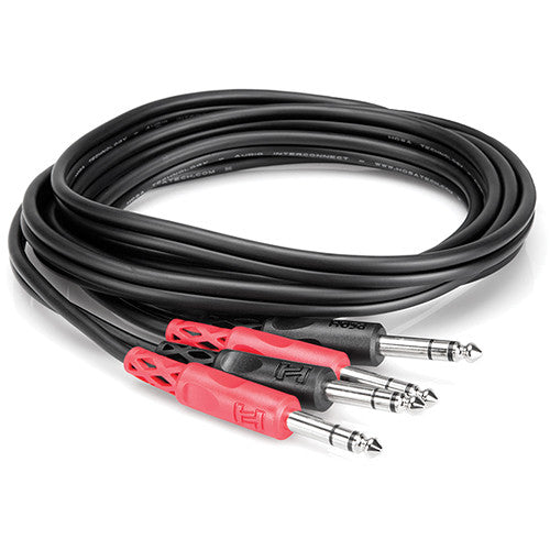 Hosa CSS-201 Dual 1/4" TRS Male to Dual 1/4" TRS Male Stereo Audio Cable - 3.3'