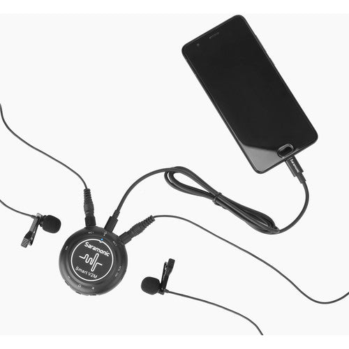 Saramonic SMARTV2M Portable Audio Interface w/ Two Omnidirectional Lavalier Microphones