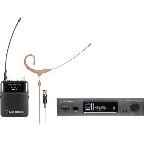 Audio-Technica ATW3211N-892X-TH-DE2 3000 Series Network Wireless Omni Earset Microphone System - Red One Music