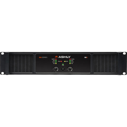 Ashly CA 502 Power Amplifier: 2 x 500W/4 Ohms, 250W/8 Ohms, 1000W Bridged 70V