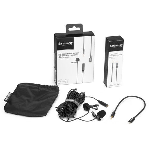 Saramonic LAVMICRO-U1C Dual Omnidirectional Lavalier Microphone w/ Lightning Connector for iOS Devices (19.6' Cable)